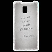 Coque LG P990 Désillusion vie Gris Citation Oscar Wilde