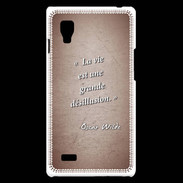 Coque LG Optimus L9 Désillusion vie Rouge Citation Oscar Wilde