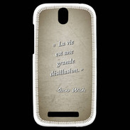 Coque HTC One SV Désillusion vie Sepia Citation Oscar Wilde