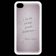 Coque iPhone 4 / iPhone 4S Désillusion vie Rose Citation Oscar Wilde