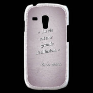 Coque Samsung Galaxy S3 Mini Désillusion vie Rose Citation Oscar Wilde