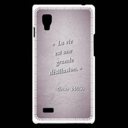 Coque LG Optimus L9 Désillusion vie Rose Citation Oscar Wilde
