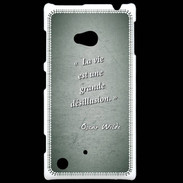 Coque Nokia Lumia 720 Désillusion vie Vert Citation Oscar Wilde