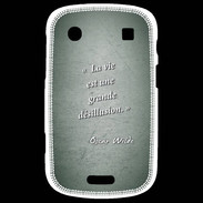 Coque Blackberry Bold 9900 Désillusion vie Vert Citation Oscar Wilde