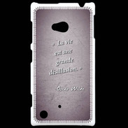 Coque Nokia Lumia 720 Désillusion vie Violet Citation Oscar Wilde