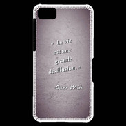 Coque Blackberry Z10 Désillusion vie Violet Citation Oscar Wilde