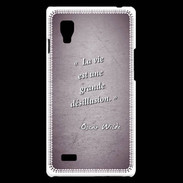 Coque LG Optimus L9 Désillusion vie Violet Citation Oscar Wilde