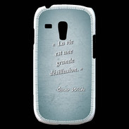 Coque Samsung Galaxy S3 Mini Désillusion vie Turquoise Citation Oscar Wilde