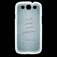 Coque Samsung Galaxy S3 Désillusion vie Turquoise Citation Oscar Wilde