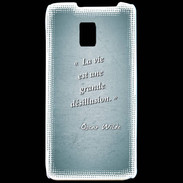Coque LG P990 Désillusion vie Turquoise Citation Oscar Wilde
