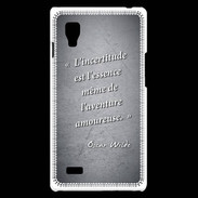 Coque LG Optimus L9 Incertitude amour Noir Citation Oscar Wilde