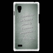 Coque LG Optimus L9 Incertitude amour Vert Citation Oscar Wilde