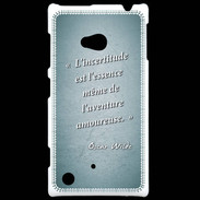 Coque Nokia Lumia 720 Incertitude amour Turquoise Citation Oscar Wilde