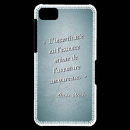 Coque Blackberry Z10 Incertitude amour Turquoise Citation Oscar Wilde