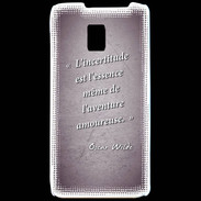 Coque LG P990 Incertitude amour Violet Citation Oscar Wilde