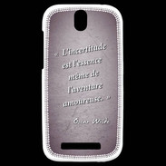 Coque HTC One SV Incertitude amour Violet Citation Oscar Wilde