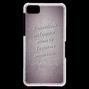 Coque Blackberry Z10 Incertitude amour Violet Citation Oscar Wilde