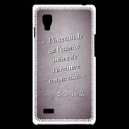 Coque LG Optimus L9 Incertitude amour Violet Citation Oscar Wilde