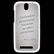 Coque HTC One SV Incertitude Gris Citation Oscar Wilde
