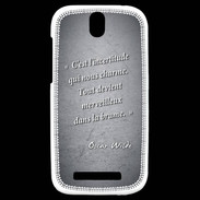 Coque HTC One SV Incertitude Noir Citation Oscar Wilde