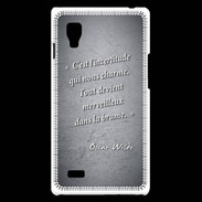 Coque LG Optimus L9 Incertitude Noir Citation Oscar Wilde