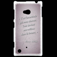 Coque Nokia Lumia 720 Incertitude Rose Citation Oscar Wilde
