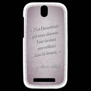 Coque HTC One SV Incertitude Rose Citation Oscar Wilde