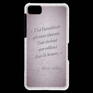 Coque Blackberry Z10 Incertitude Rose Citation Oscar Wilde
