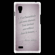 Coque LG Optimus L9 Incertitude Rose Citation Oscar Wilde