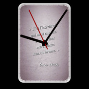 Grande pendule murale Incertitude Rose Citation Oscar Wilde