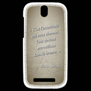 Coque HTC One SV Incertitude Sepia Citation Oscar Wilde