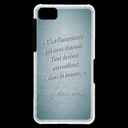 Coque Blackberry Z10 Incertitude Turquoise Citation Oscar Wilde