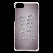 Coque Blackberry Z10 Incertitude Violet Citation Oscar Wilde