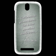 Coque HTC One SV Incertitude Vert Citation Oscar Wilde