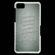 Coque Blackberry Z10 Incertitude Vert Citation Oscar Wilde