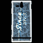 Coque Sony Xperia U Since crane bleu 1973