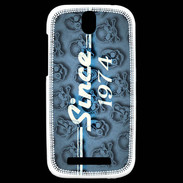 Coque HTC One SV Since crane bleu 1974