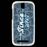 Coque HTC One SV Since crane bleu 1977