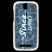 Coque HTC One SV Since crane bleu 1980