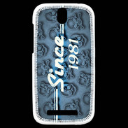 Coque HTC One SV Since crane bleu 1981