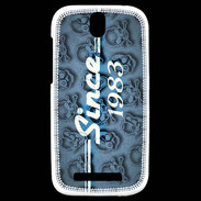 Coque HTC One SV Since crane bleu 1983