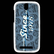 Coque HTC One SV Since crane bleu 1978