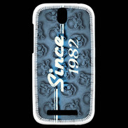 Coque HTC One SV Since crane bleu 1982