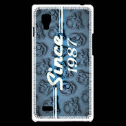 Coque LG Optimus L9 Since crane bleu 1987