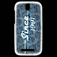 Coque HTC One SV Since crane bleu 1991