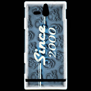 Coque Sony Xperia U Since crane bleu 2000