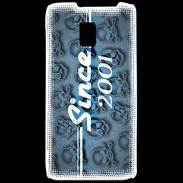 Coque LG P990 Since crane bleu 2001