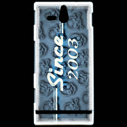 Coque Sony Xperia U Since crane bleu 2003