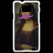 Coque Samsung Galaxy S2 Moustache Mona Lisa