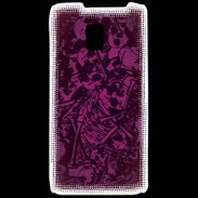 Coque LG P990 Skull and bones Rose